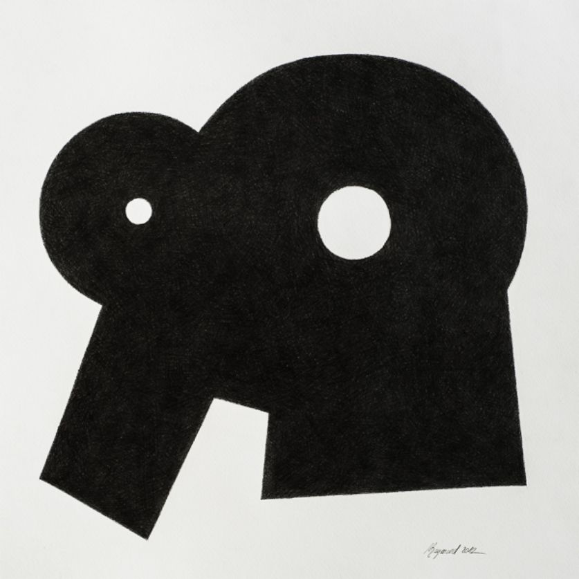 Kunstwerk auf Papier des Schweizer Bildhauers Marc Raymond