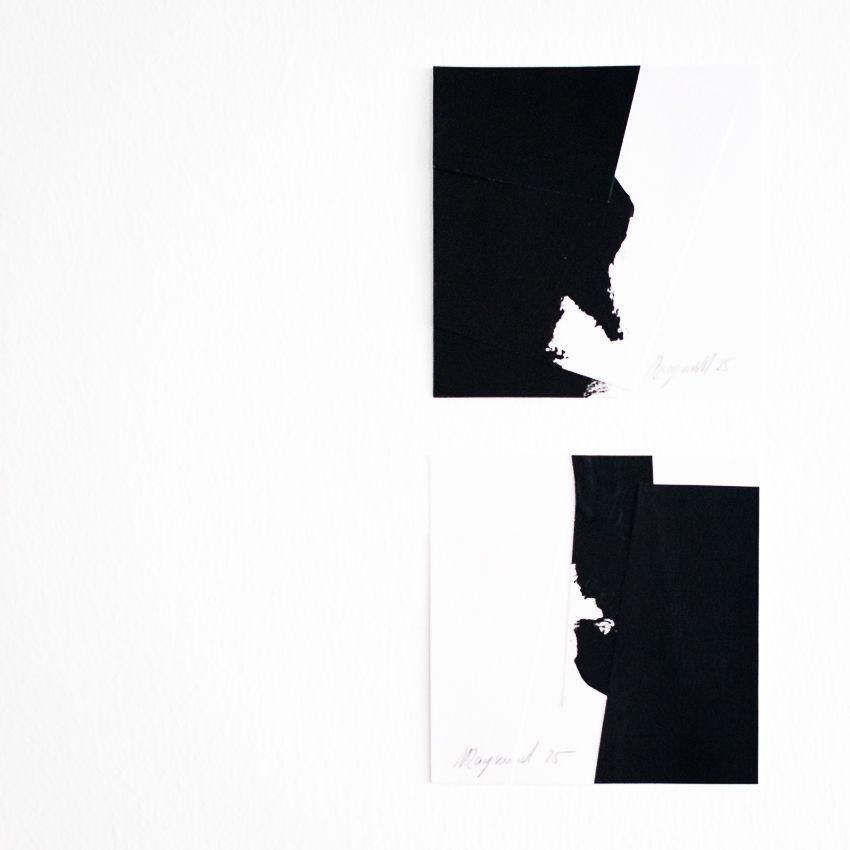 work on paper , serie Formes Noires, from Marc Raymond, swiss contemporary sculptor